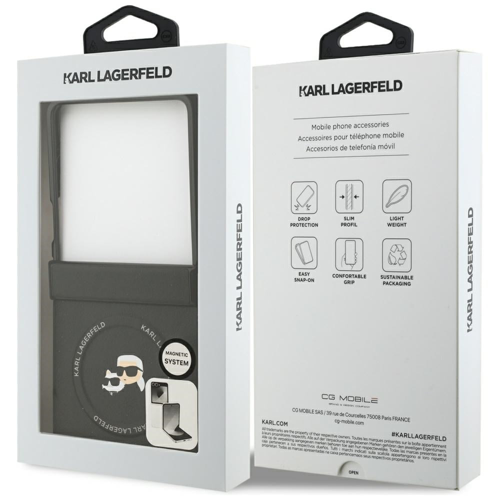 Karl Lagerfeld MagSafe dėklas Galaxy Z Flip 7 – juodas