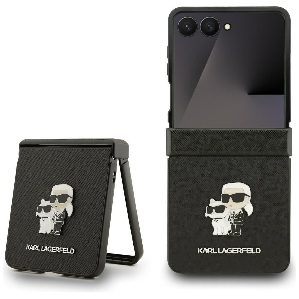 Karl Lagerfeld Saffiano dėklas Galaxy Z Flip 7 – juodas