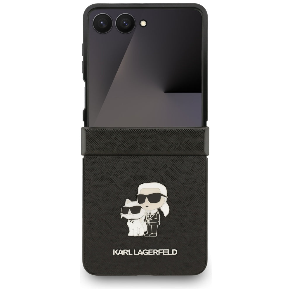 Karl Lagerfeld Saffiano dėklas Galaxy Z Flip 7 – juodas