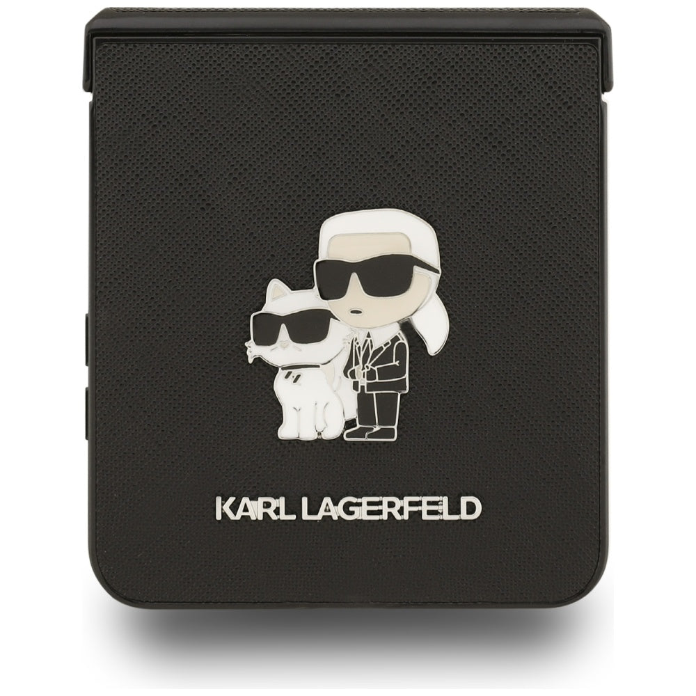 Karl Lagerfeld Saffiano dėklas Galaxy Z Flip 7 – juodas