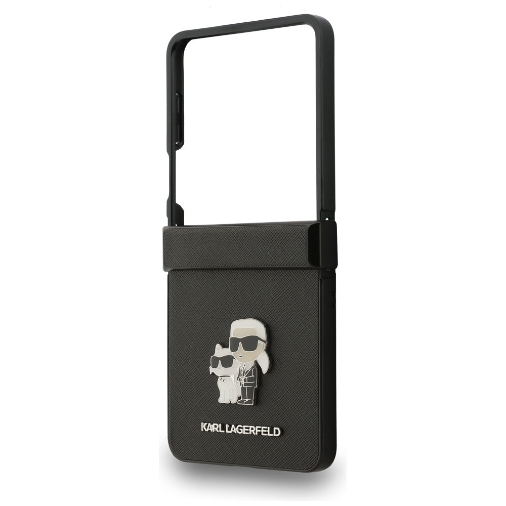 Karl Lagerfeld Saffiano dėklas Galaxy Z Flip 7 – juodas