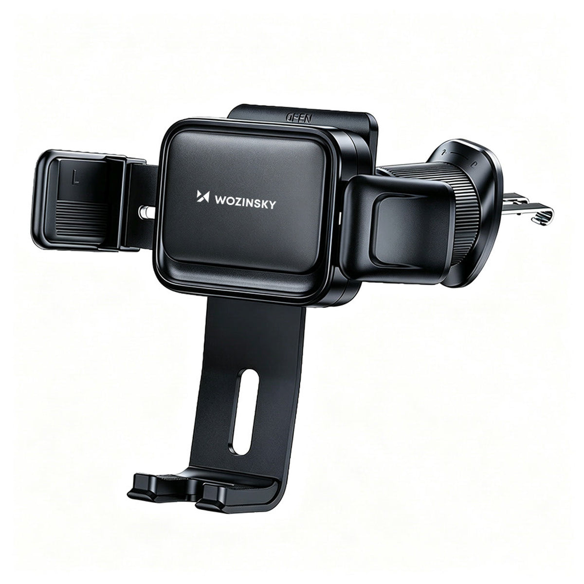 Telefono laikiklis automobiliui Wozinsky WUS-M1 oro grotelėms su 360° spaustuku - juodas -- Cell phone holders