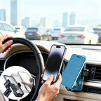 Telefono laikiklis automobiliui Wozinsky WUS-M1 oro grotelėms su 360° spaustuku - juodas -- Cell phone holders