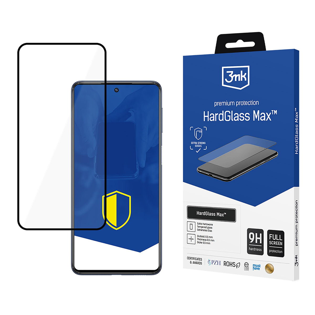 Sustiprintas 3mk HardGlass Max Black Tempered Glass skirtas Samsung Galaxy M53 5G -- Samsung Galaxy M53