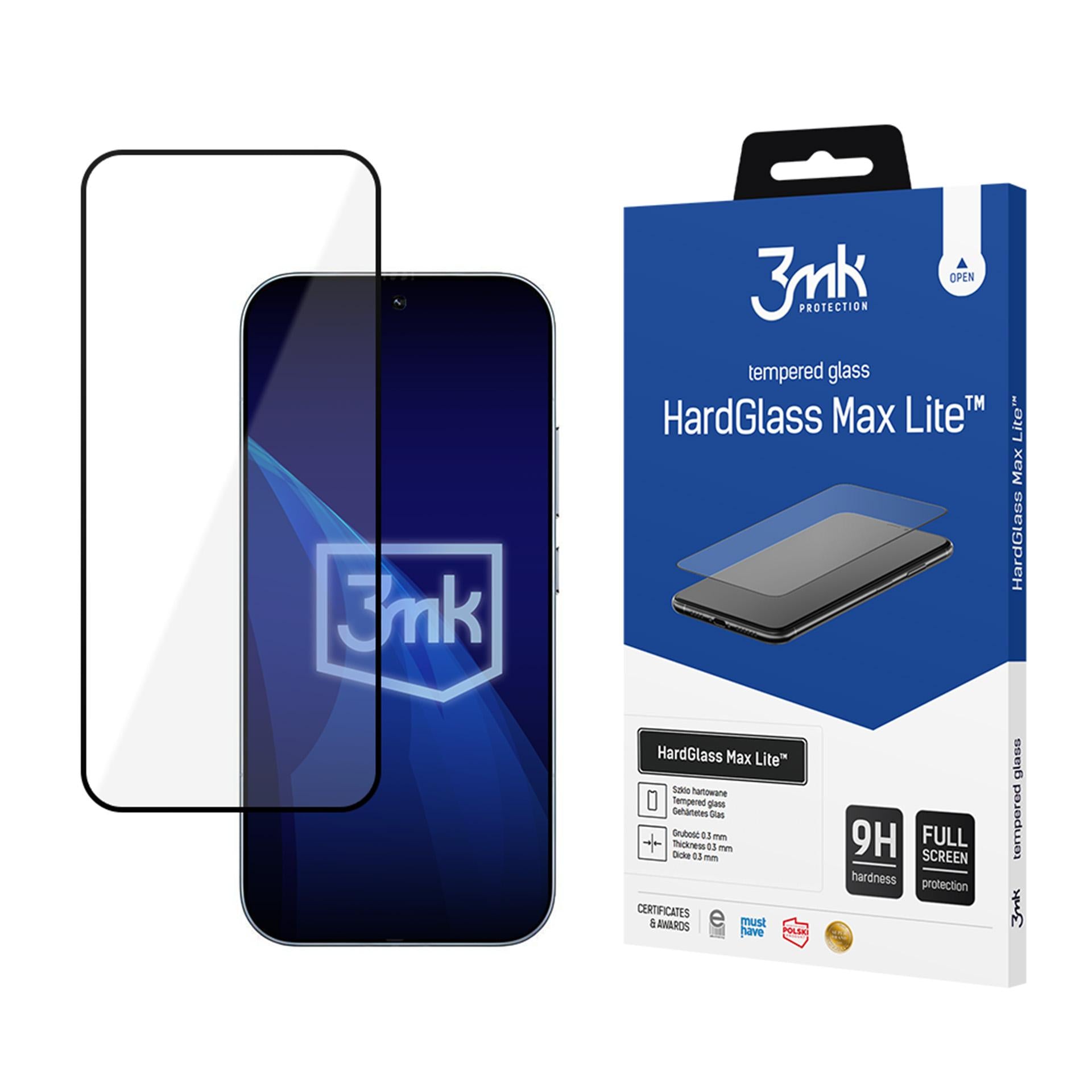 3mk HardGlass Max Lite juodas grūdintas stiklas Xiaomi 17 / 17 Pro -- Xiaomi 17 / Xiaomi 17 Pro