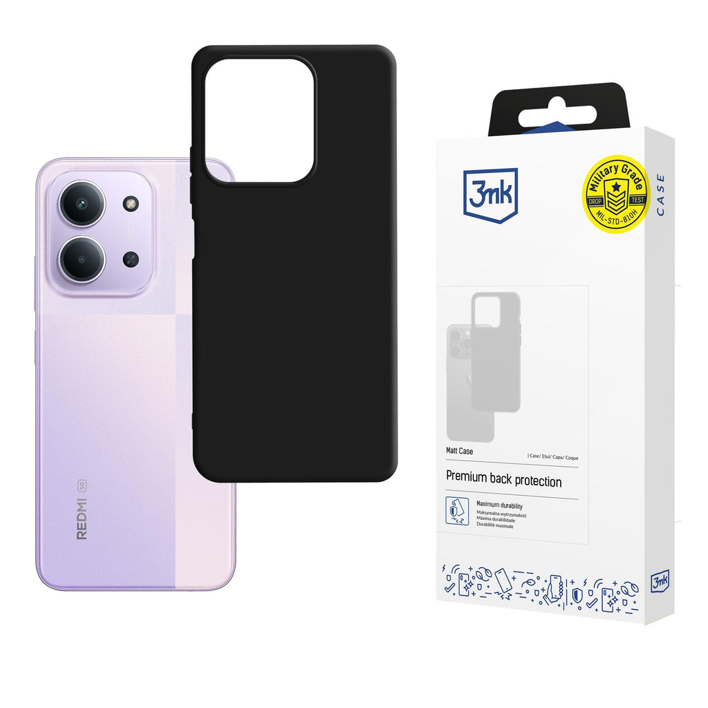 3mk matinis dėklas, skirtas Xiaomi Redmi 15C 4G / 5G (173mm) - juodas -- Xiaomi Redmi 15C 4G / Xiaomi 5G (173mm) / Redmi...