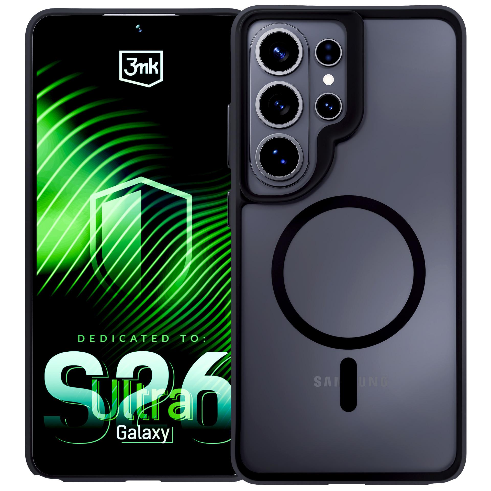 3mk Satin Armor MagCase, skirtas Samsung Galaxy S26 Ultra - Transparent Black
