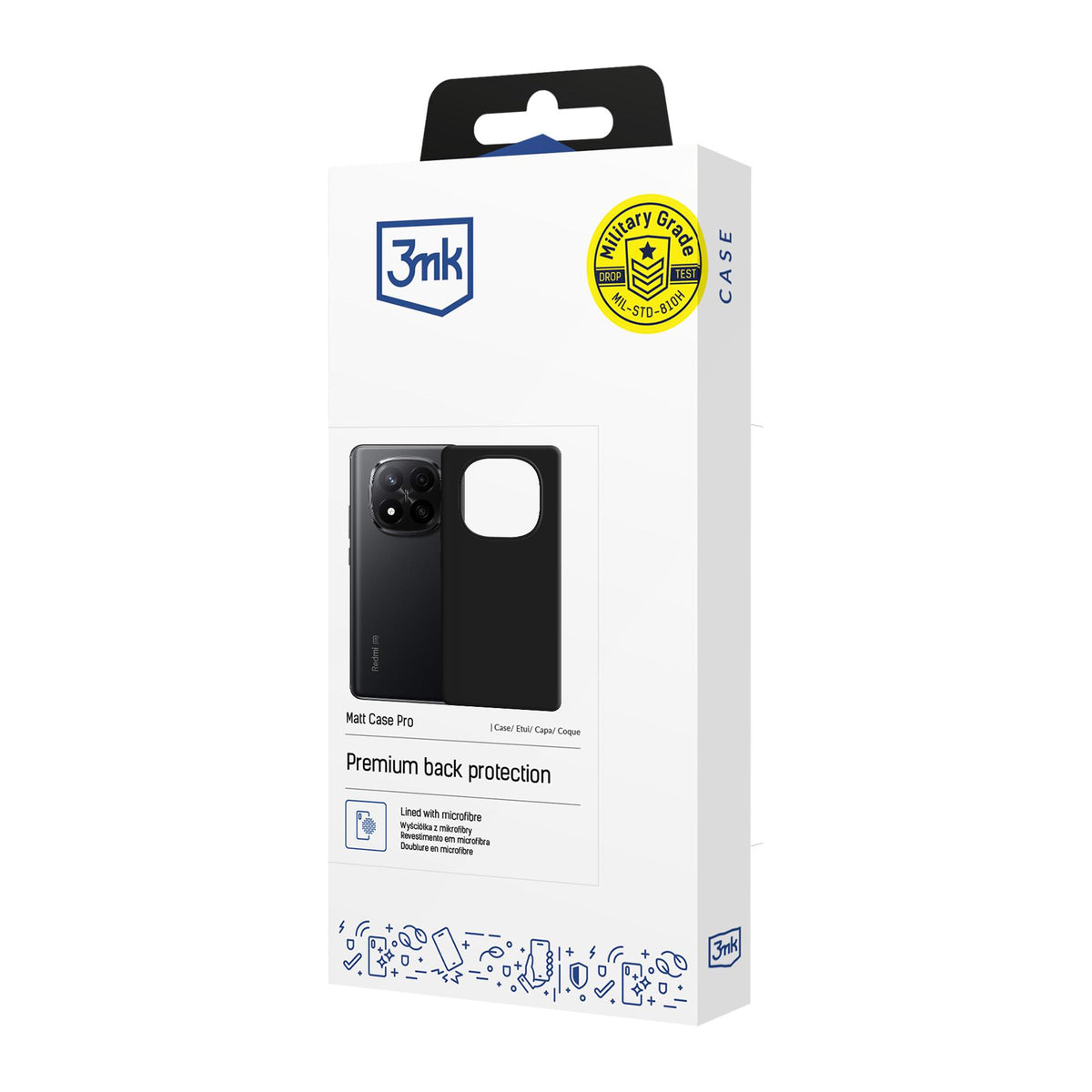 3mk Matt Case Pro, skirtas Xiaomi Redmi Note 15 Pro+ 5G - matinė juoda -- Cell phone cases and covers