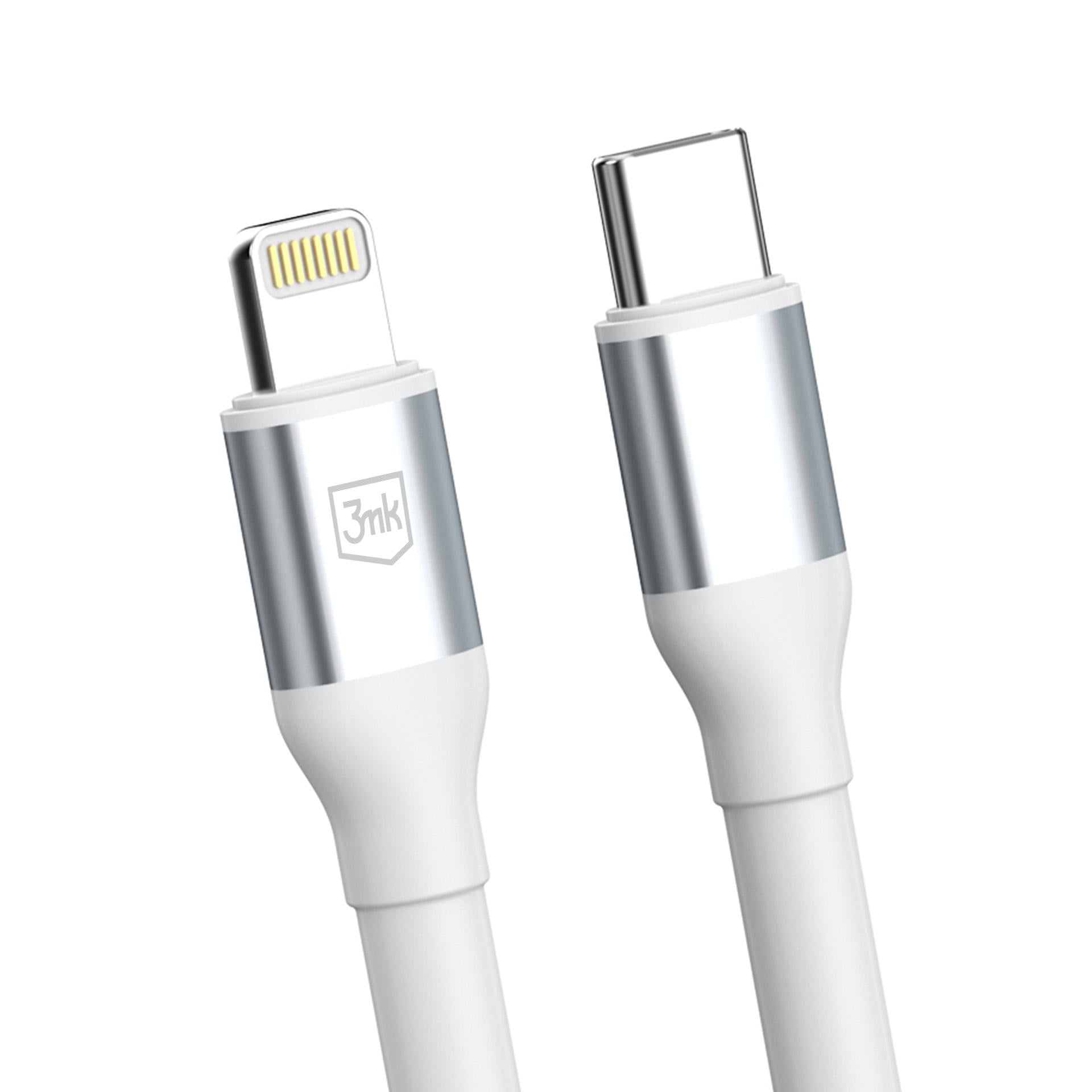 3mk Hyper Laidas N-SERIES USB-C / Lightning 1m 9V/2A 20W / baltas