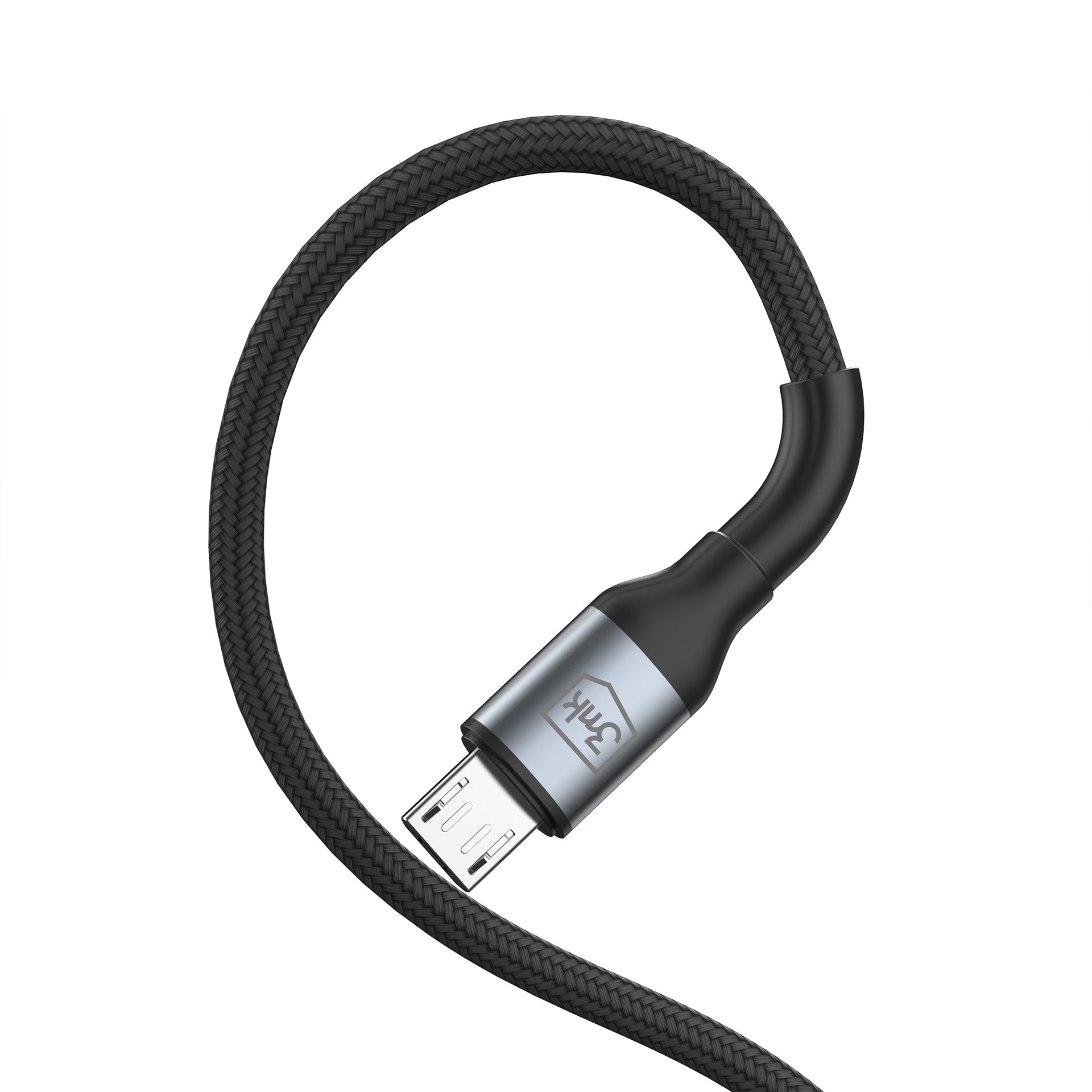 3mk Hyper Laidas N-SERIES USB-A / MicroUSB 1m 5V/2.4A 12W / juodas