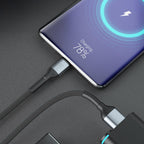 3mk Hyper Laidas N-SERIES USB-A / USB-C 1m 9V/2A 18W QC 3.0 / juodas