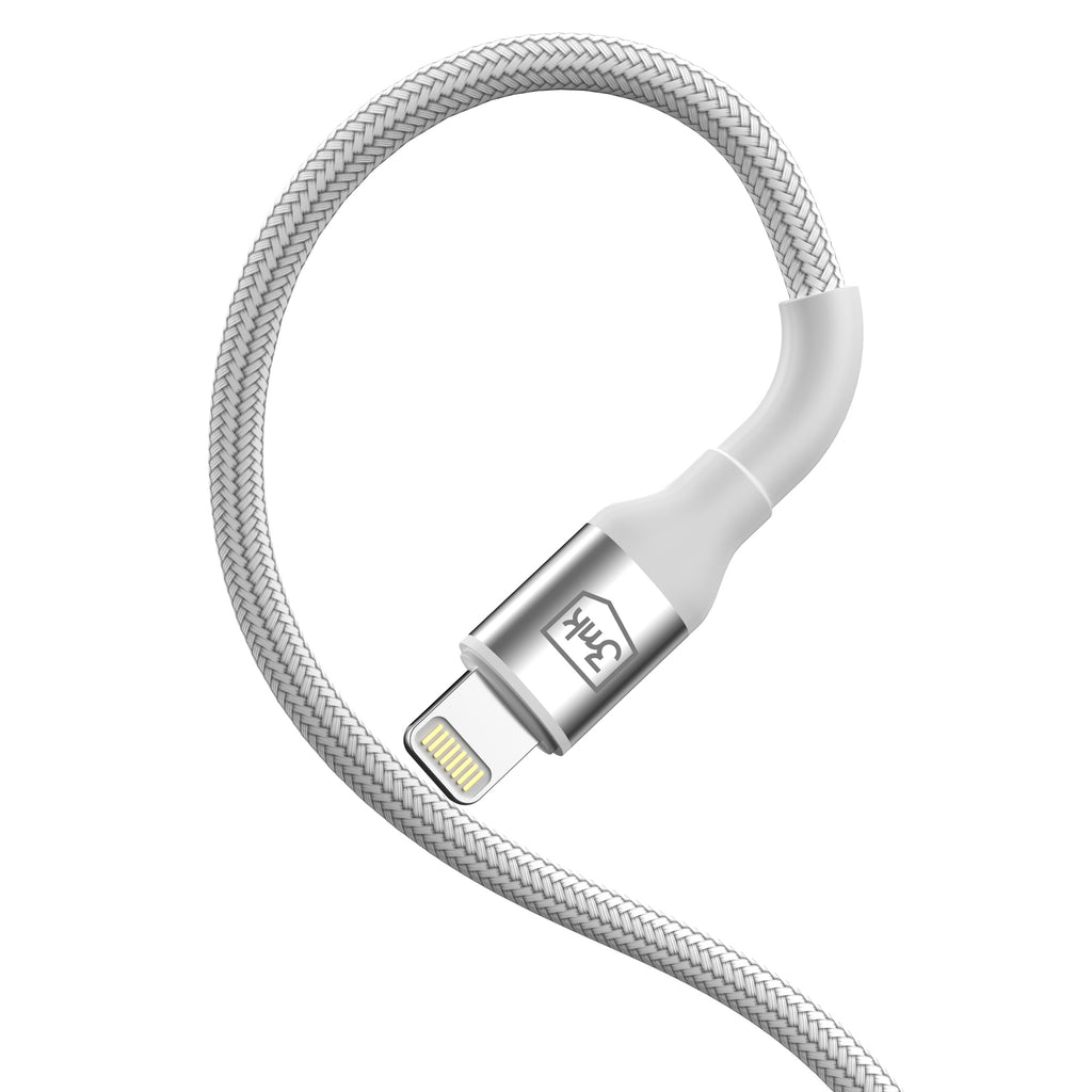3mk Laidas N-SERIES USB-A / Lightning 2m 5V/2.4A 12W / baltas