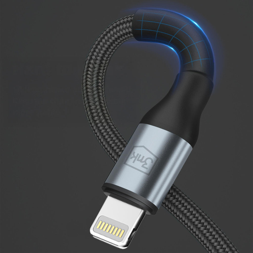 3mk Hyper Laidas N-SERIES USB-A / Lightning 1m 5V/2.4A 12W / juodas