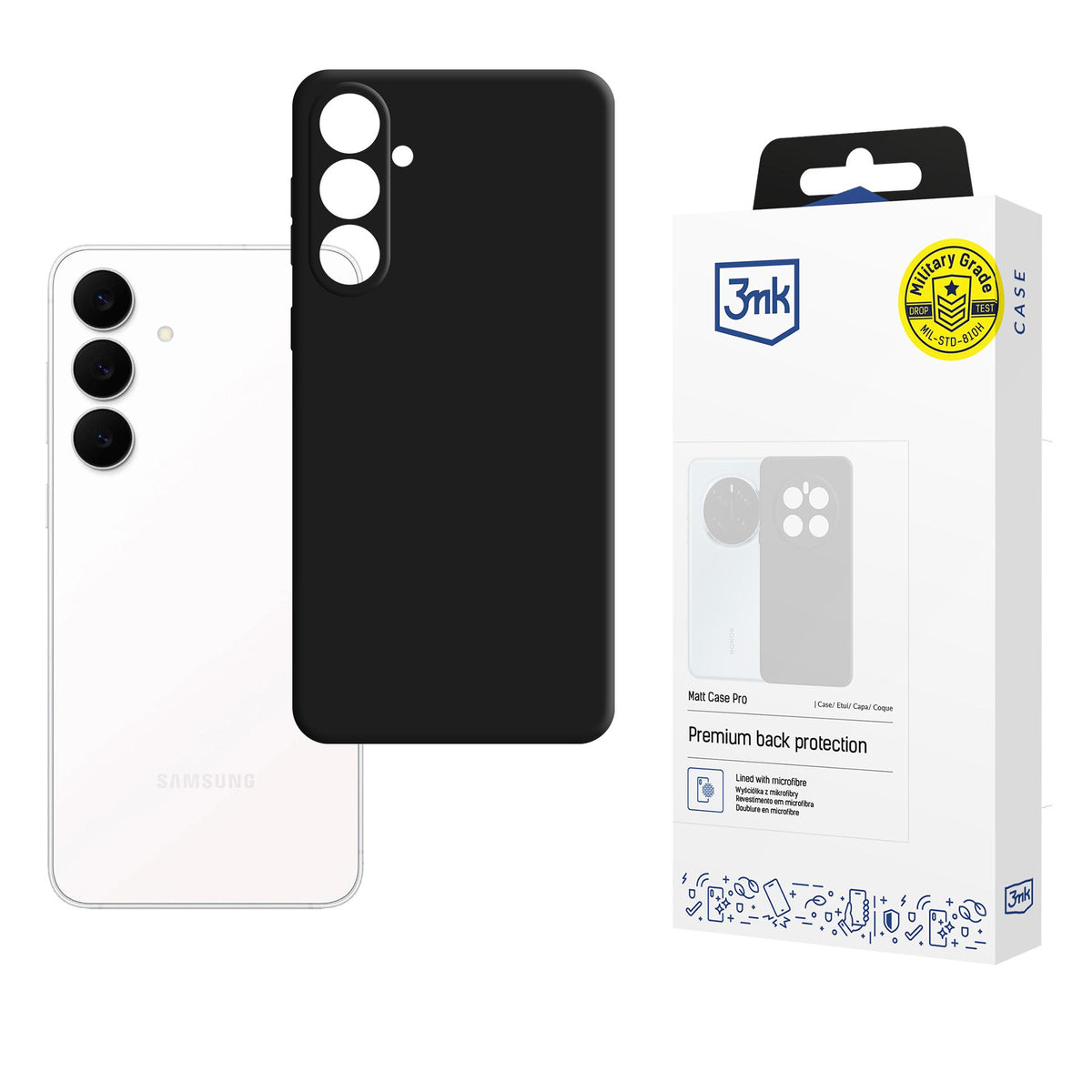 3mk Matt Case Pro dėklas Samsung Galaxy S25 FE – juodas -- Samsung Galaxy S25 FE