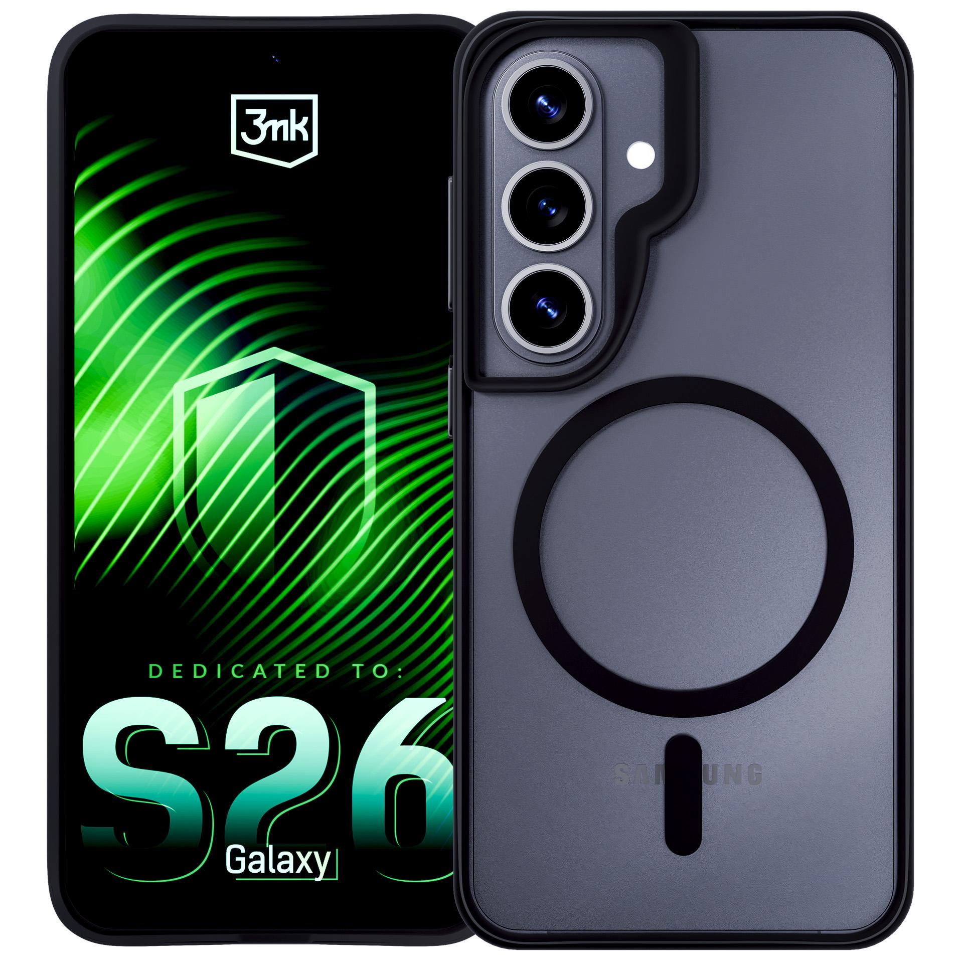 3mk Satin Armor MagCase, skirtas Samsung Galaxy S26 - Transparent Black
