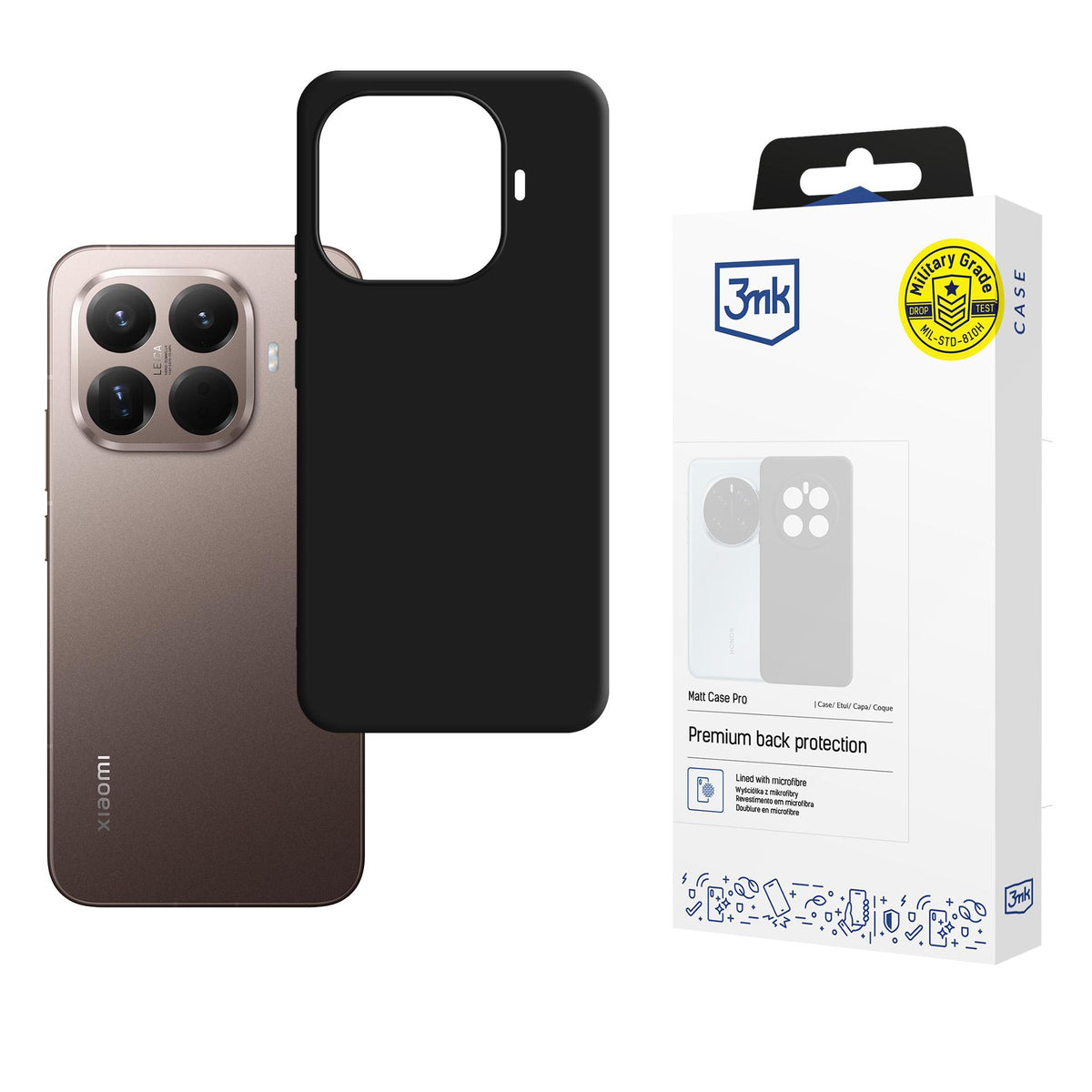 3mk Matt Case Pro, skirtas Xiaomi 15T Pro 5G - juodas
