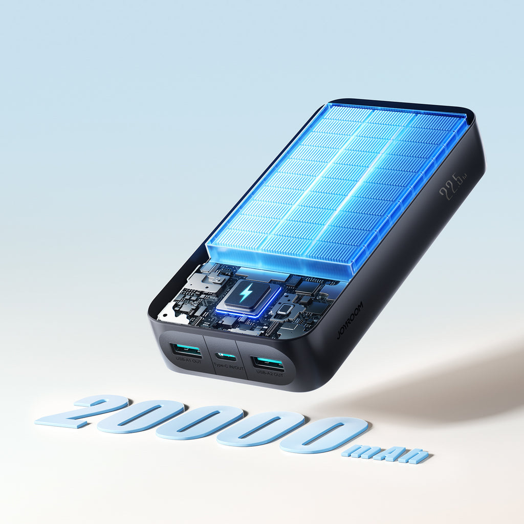 Joyroom JR-PBF14 Pro Powerbank 22.5W 20000mAh su skaitmeniniu ekranu 2x USB-A 1x USB-C – juodas -- Powerbanks