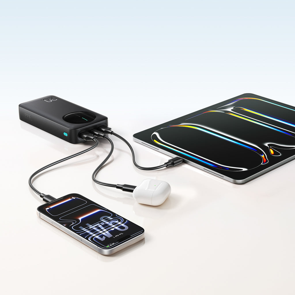 Joyroom JR-PBF14 Pro Powerbank 22.5W 20000mAh su skaitmeniniu ekranu 2x USB-A 1x USB-C – juodas -- Powerbanks