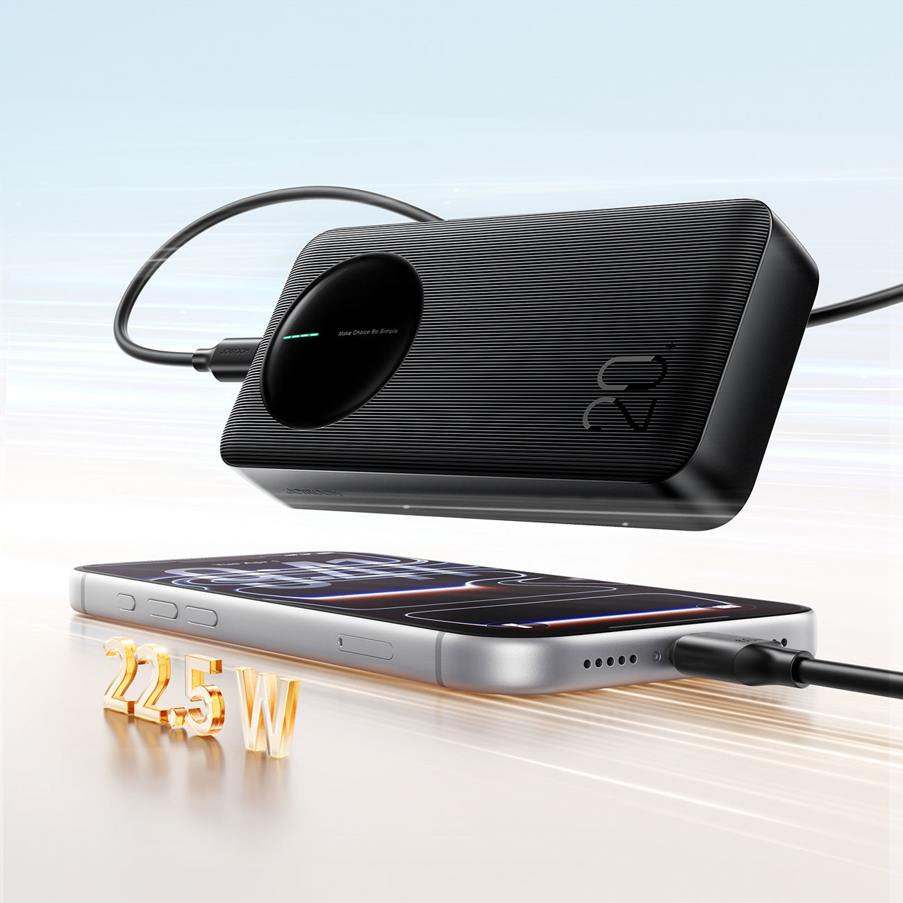 Joyroom JR-PBF14 Pro Powerbank 22.5W 20000mAh su skaitmeniniu ekranu 2x USB-A 1x USB-C – juodas -- Powerbanks