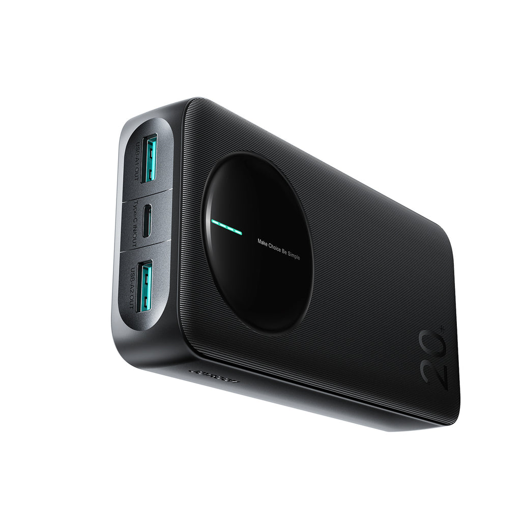Joyroom JR-PBF14 Pro Powerbank 22.5W 20000mAh su skaitmeniniu ekranu 2x USB-A 1x USB-C – juodas -- Powerbanks