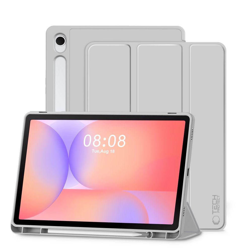 Tech-Protect SmartCase Pen dėklas Galaxy Tab S9/S9 FE – pilkas -- Samsung Galaxy Tab S9