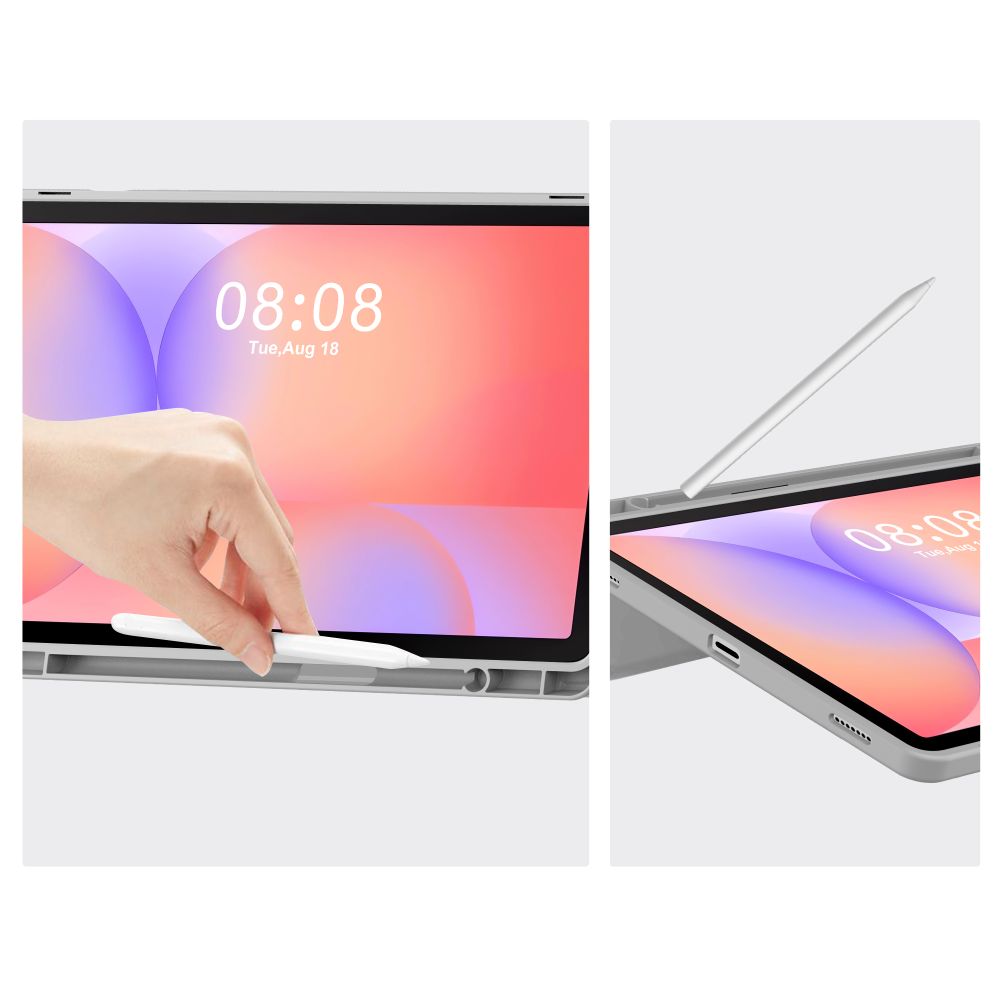Tech-Protect SmartCase Pen dėklas Galaxy Tab S9/S9 FE – pilkas -- Samsung Galaxy Tab S9