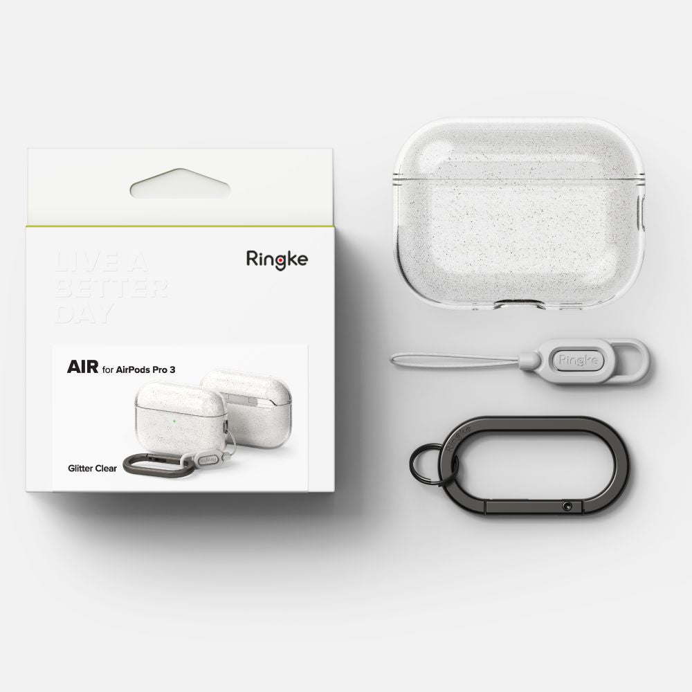 Ringke Air dėklas AirPods Pro 3 – skaidrus, blizgus -- AirPods Pro 3