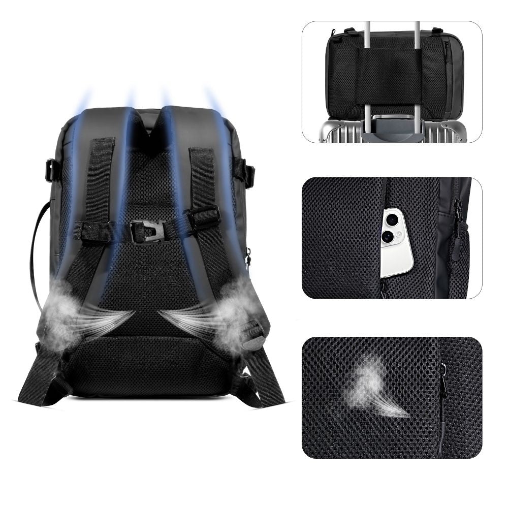 Tech-Protect Defender S50 kuprinė Ryanair ir Wizzair, 20L nešiojamasis kompiuteris - Juodas -- Laptop Bags