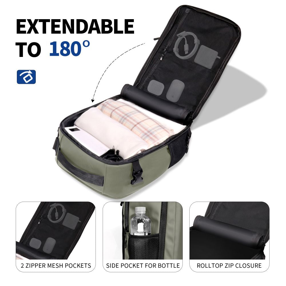 Tech-Protect Defender S50 kuprinė Ryanair & Wizzar reikalavimams, 20 l nešiojamajam kompiuteriui – alyvuogių -- Laptop Bags