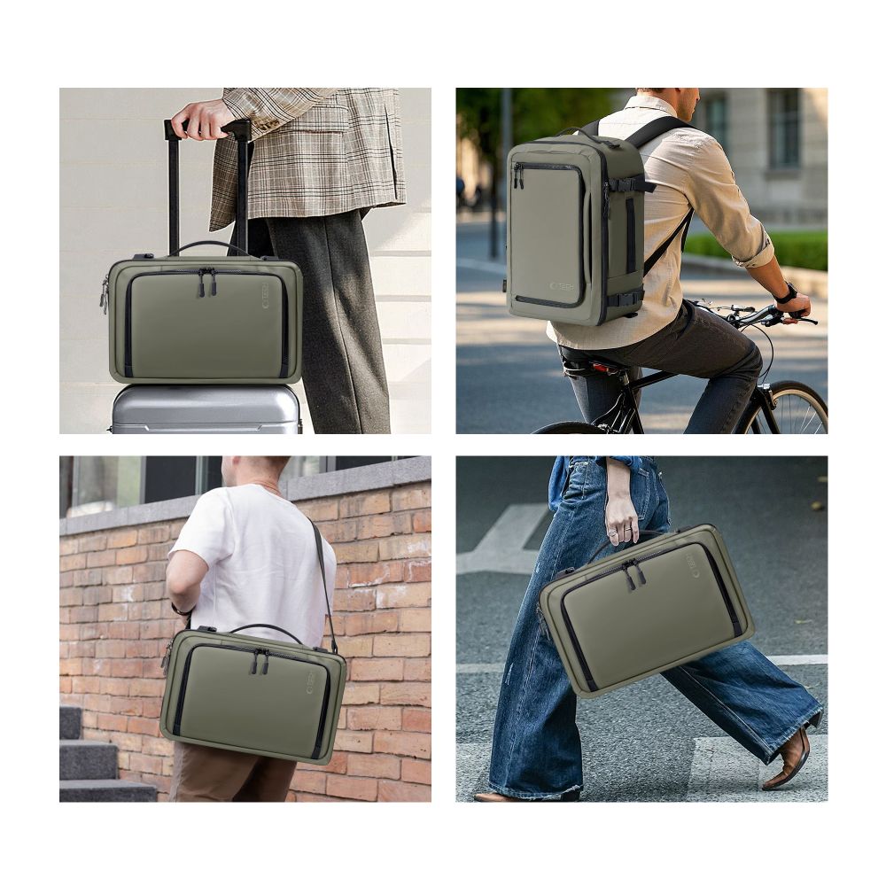 Tech-Protect Defender S50 kuprinė Ryanair & Wizzar reikalavimams, 20 l nešiojamajam kompiuteriui – alyvuogių -- Laptop Bags