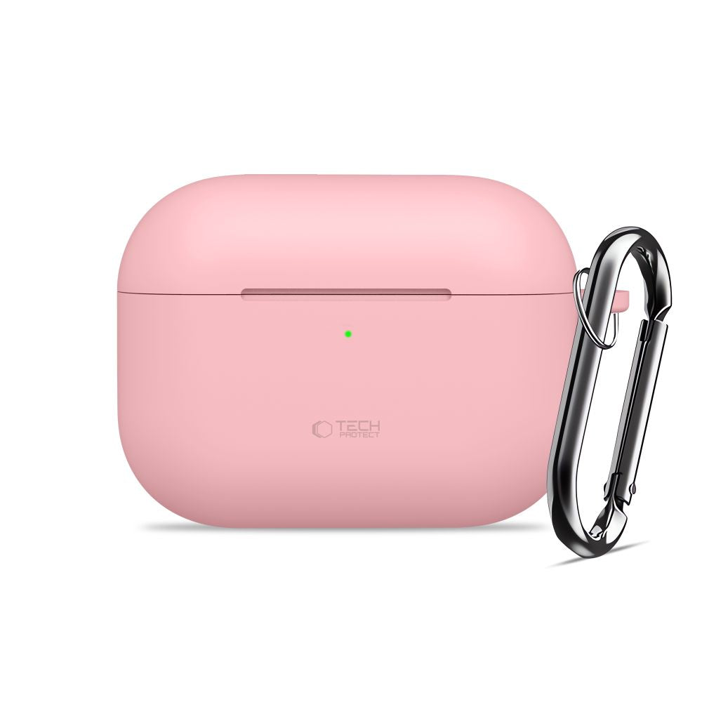 Tech-Protect silikoninis dėklas AirPods Pro su karabinu – rožinis -- AirPods Pro
