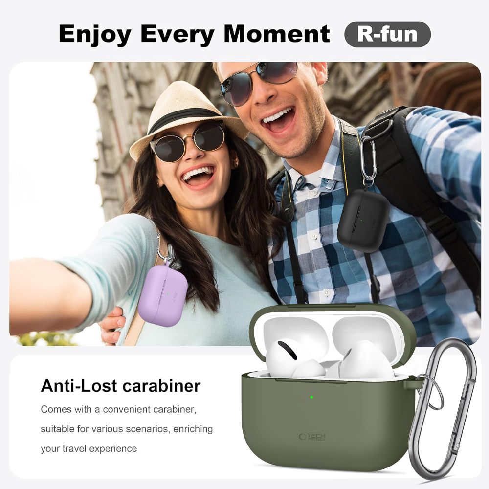 Tech-Protect silikoninis dėklas AirPods Pro – pilkas -- AirPods Pro