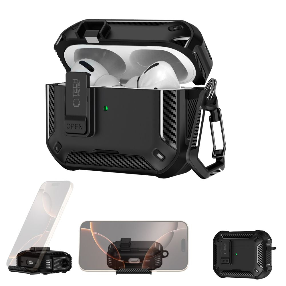 Tech-Protect Carbonox MagSafe dėklas AirPods Pro – juodas -- AirPods Pro
