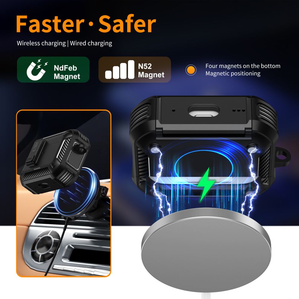 Tech-Protect Carbonox MagSafe dėklas AirPods Pro – juodas -- AirPods Pro
