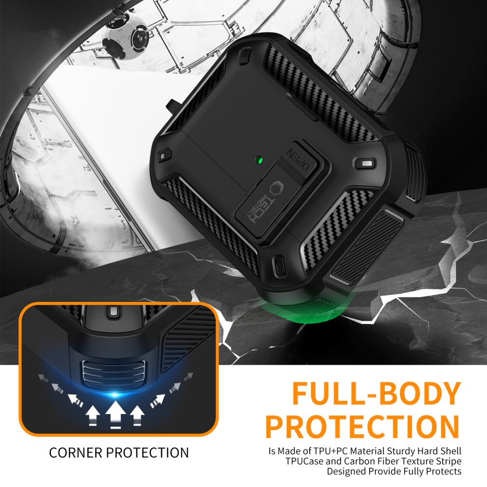 Tech-Protect Carbonox MagSafe dėklas AirPods Pro – juodas -- AirPods Pro