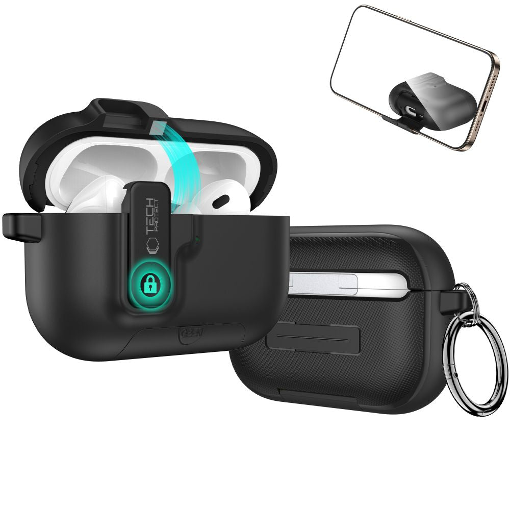 Tech-Protect Slim Hook dėklas AirPods Pro 3 – juodas -- AirPods Pro 3