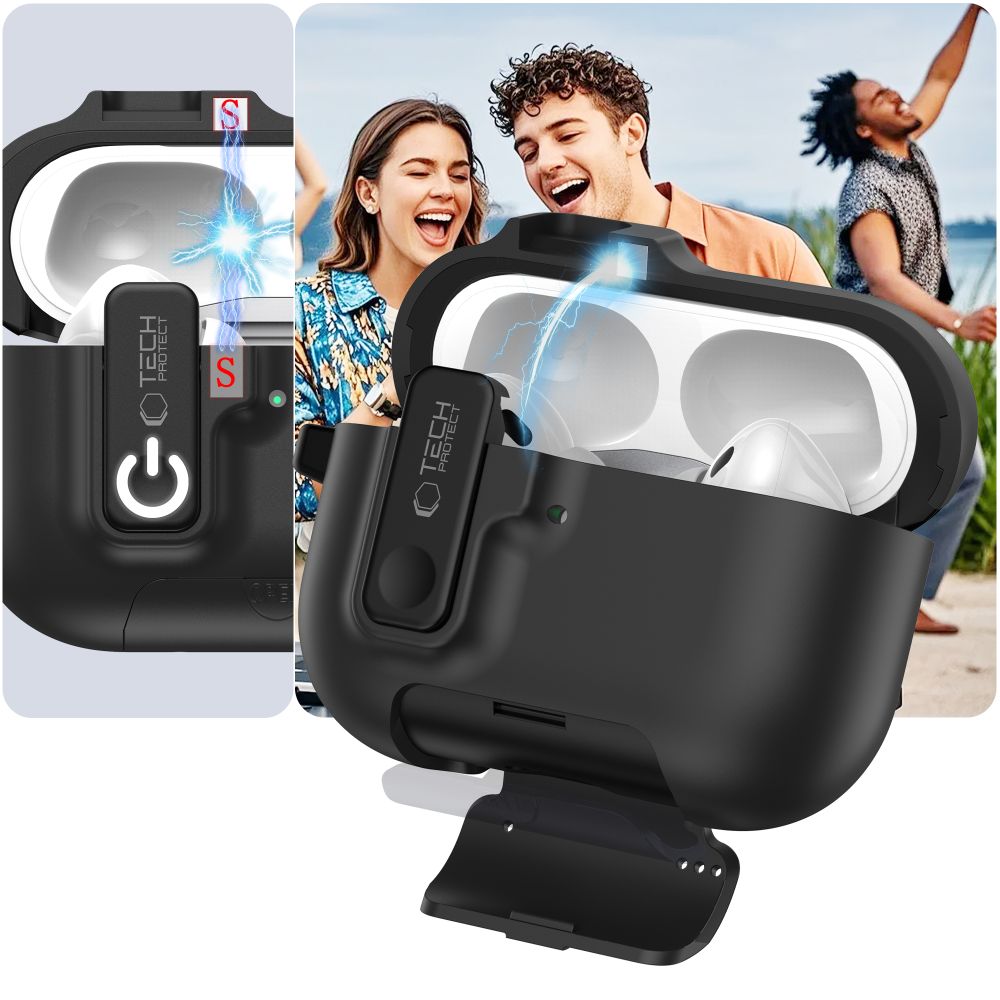 Tech-Protect Slim Hook dėklas AirPods Pro 3 – juodas -- AirPods Pro 3