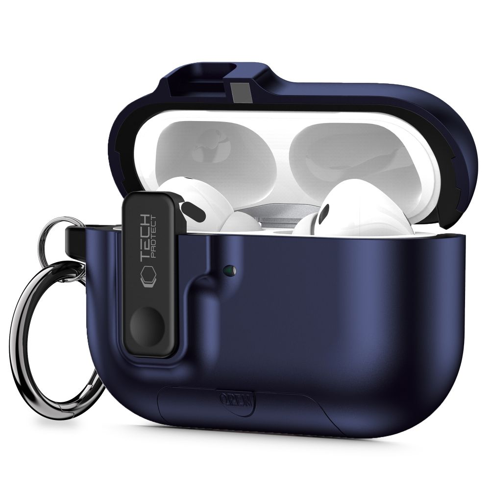 Tech-Protect Slim Hook dėklas AirPods Pro 3 – tamsiai mėlynas -- AirPods Pro 3