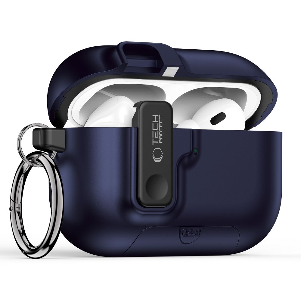 Tech-Protect Slim Hook dėklas AirPods Pro 3 – tamsiai mėlynas -- AirPods Pro 3