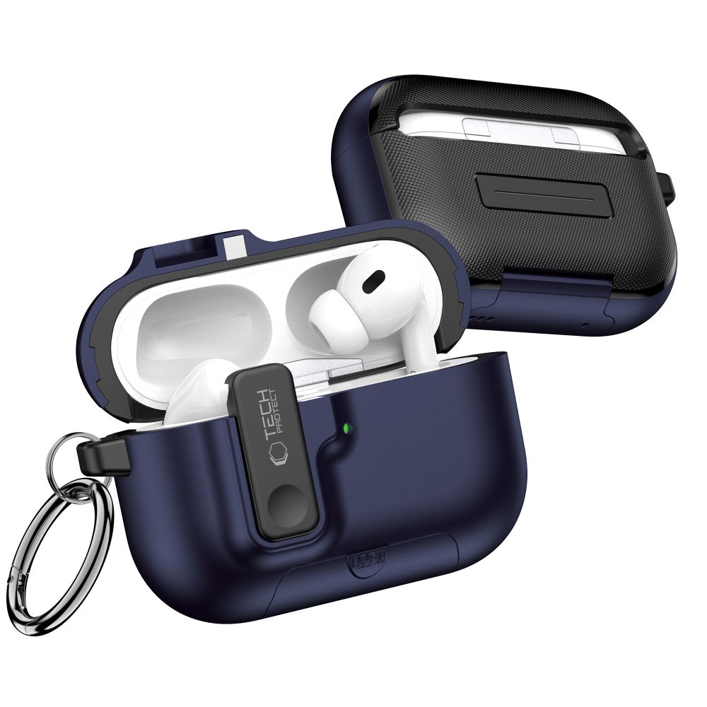 Tech-Protect Slim Hook dėklas AirPods Pro 3 – tamsiai mėlynas -- AirPods Pro 3