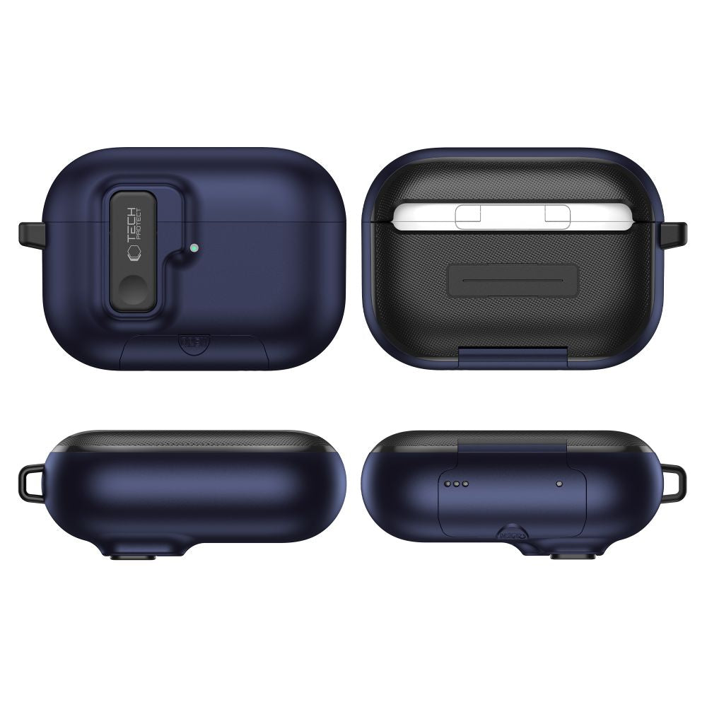 Tech-Protect Slim Hook dėklas AirPods Pro 3 – tamsiai mėlynas -- AirPods Pro 3