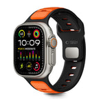 Tech-Protect IconBand Line dirželis, skirtas Apple Watch 44 / 45 / 46 / 49 mm - juoda ir oranžinė -- Apple Watch 44