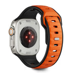Tech-Protect IconBand Line dirželis, skirtas Apple Watch 44 / 45 / 46 / 49 mm - juoda ir oranžinė -- Apple Watch 44