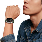 Tech-Protect IconBand Line dirželis, skirtas Apple Watch 44 / 45 / 46 / 49 mm - juoda ir oranžinė -- Apple Watch 44