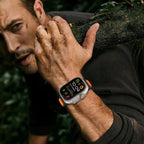 Tech-Protect IconBand Line dirželis, skirtas Apple Watch 44 / 45 / 46 / 49 mm - juoda ir oranžinė -- Apple Watch 44