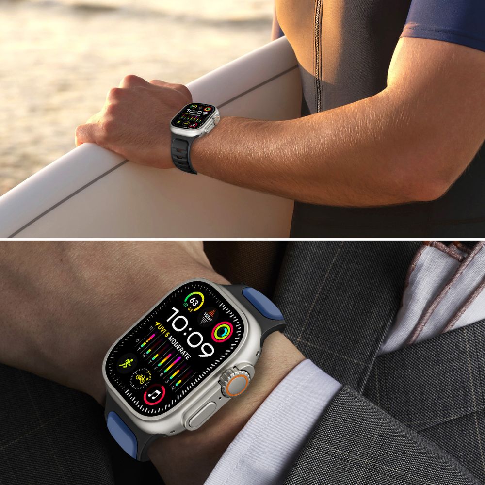 Tech-Protect IconBand Line dirželis, skirtas Apple Watch 44 / 45 / 46 / 49 mm - juodas -- Apple Watch 44