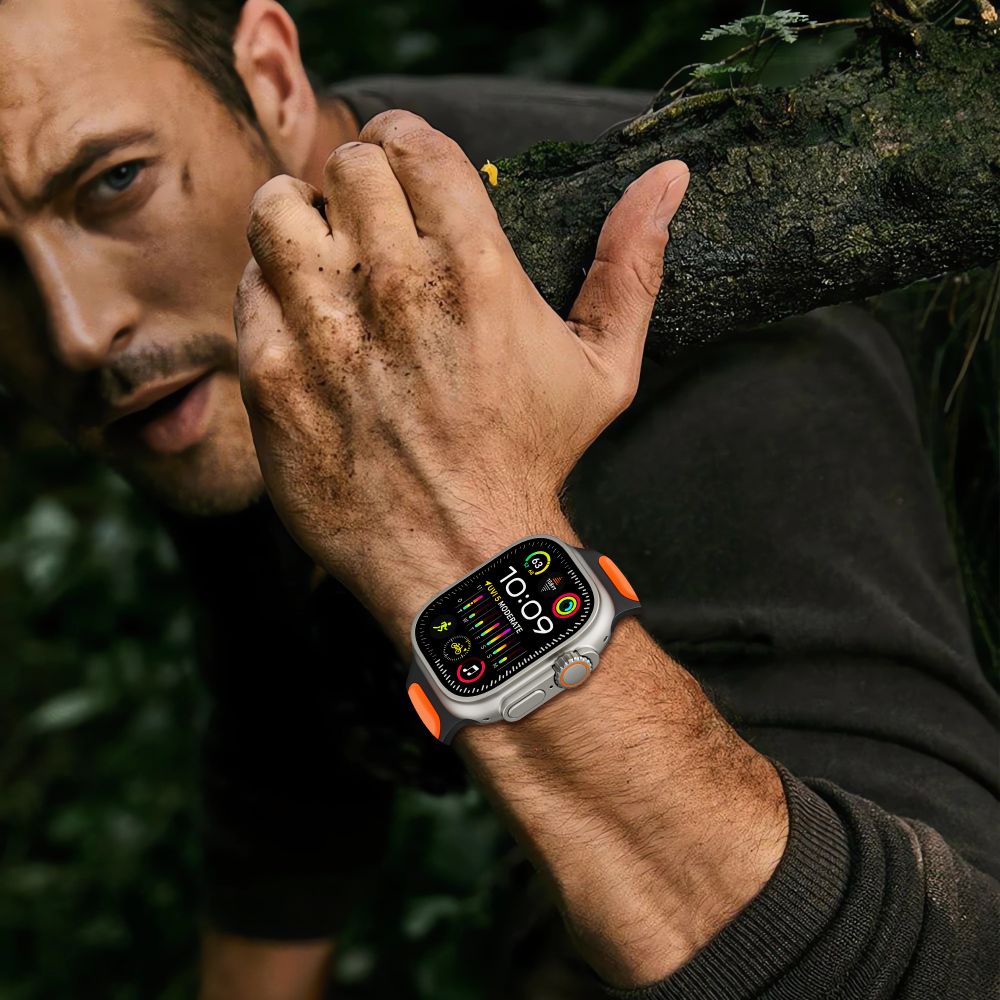 Tech-Protect IconBand Line dirželis, skirtas Apple Watch 44 / 45 / 46 / 49 mm - juodas -- Apple Watch 44