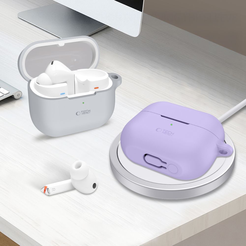 Tech-Protect silikoninis dėklas Galaxy Buds 3 – violetinis -- Samsung Galaxy Buds 3
