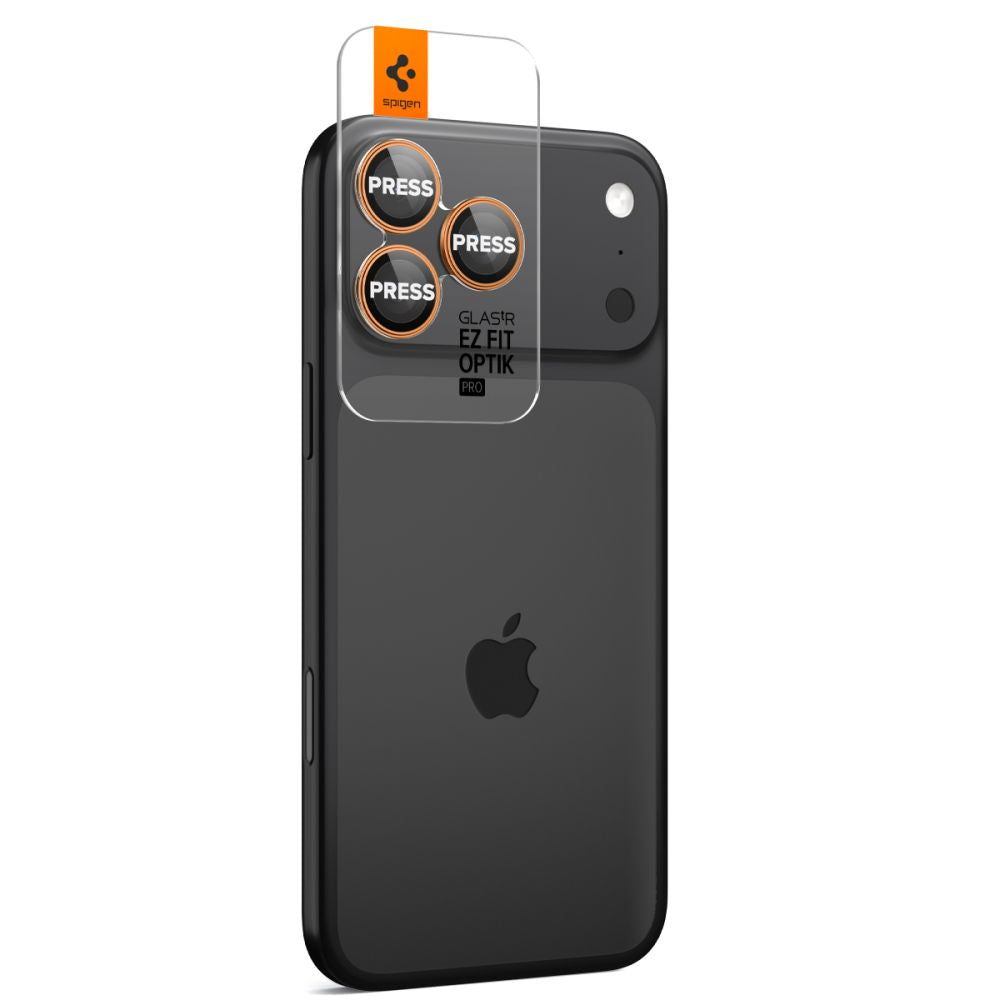 Spigen Optik Pro lęšių stikliukas iPhone 16/17 Pro/Max – oranžinis