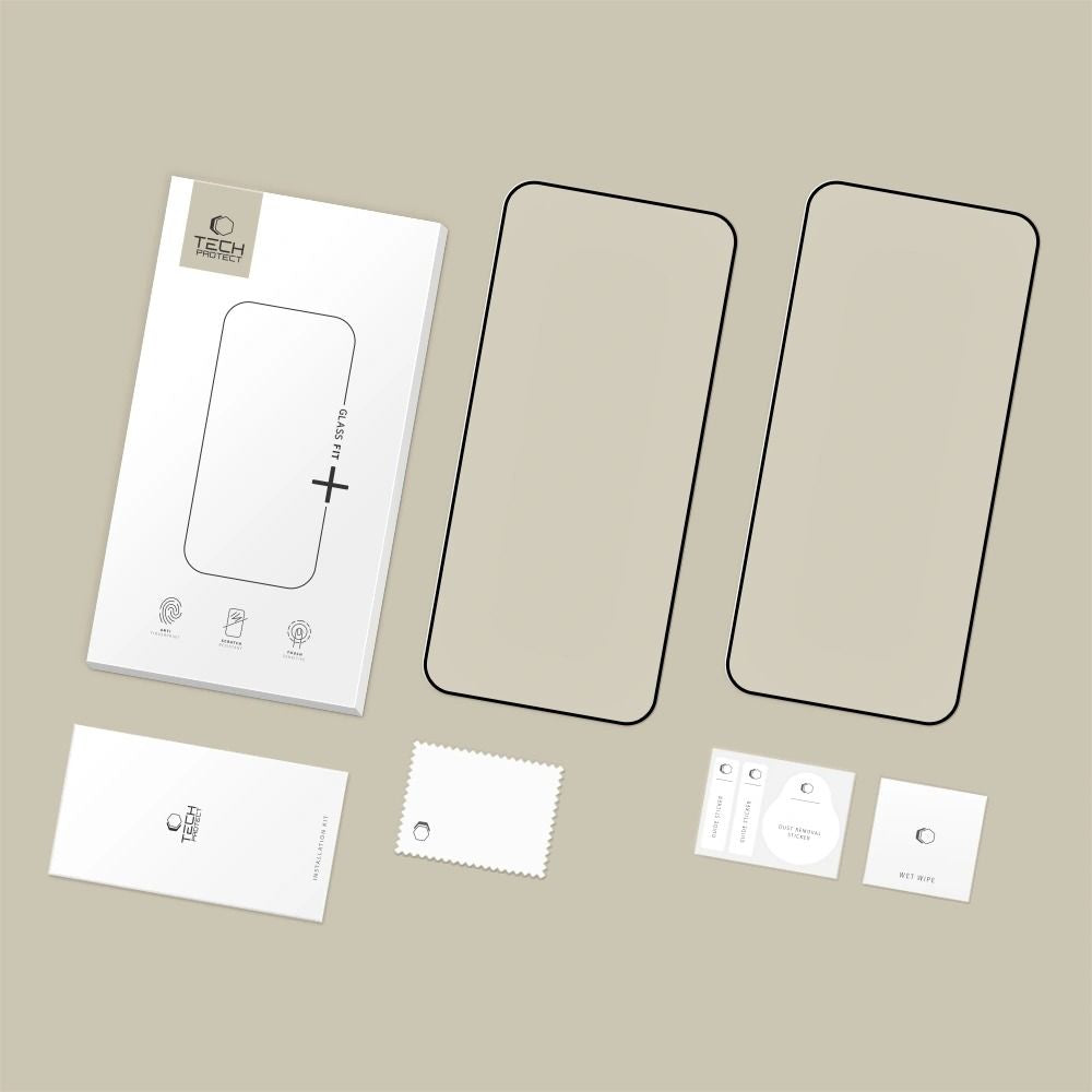 Tech-Protect Glass Fit+ grūdintas stiklas Xiaomi Redmi 15C / Poco C85 (2 vnt.) – juodas -- Xiaomi Redmi 15C